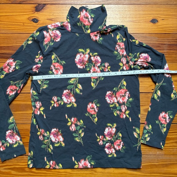 LOFT Dark Floral Turtleneck Top, NWT, L - Picture 3 of 9
